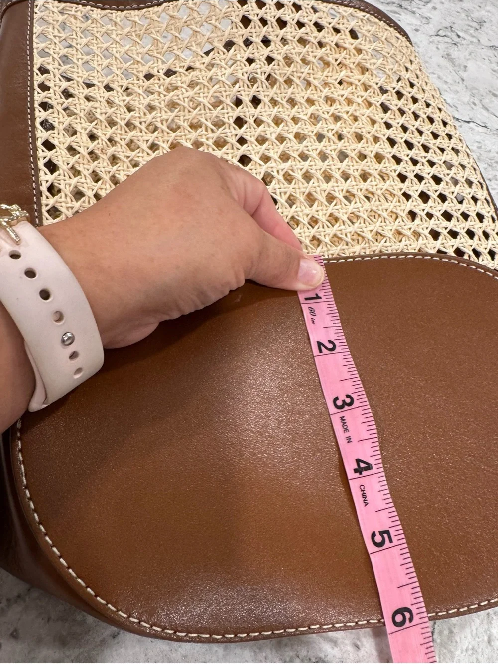 J Crew Berkeley Bucket Bag in faux raffia and leather NWT - Picture 8 of 11